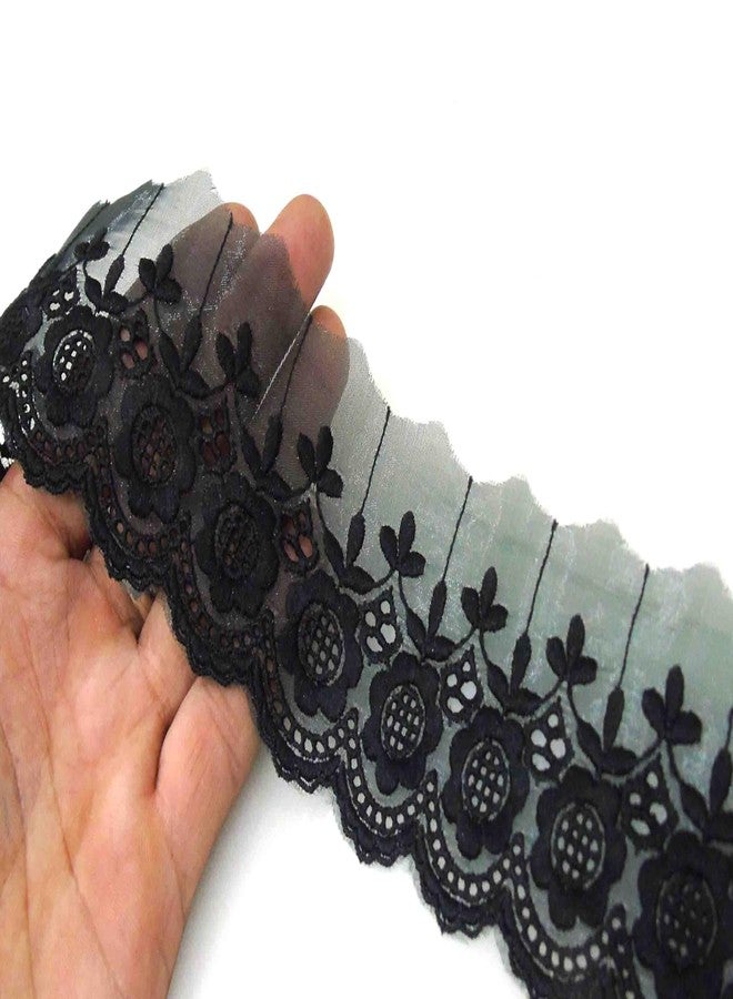Strala Black Color Laces for Dresses, Sarees, Lehenga, Suits, Bags, Decorations, Borders, Crafts and Home Décor,Blouse (3 mtr) Design-838 - Image 2